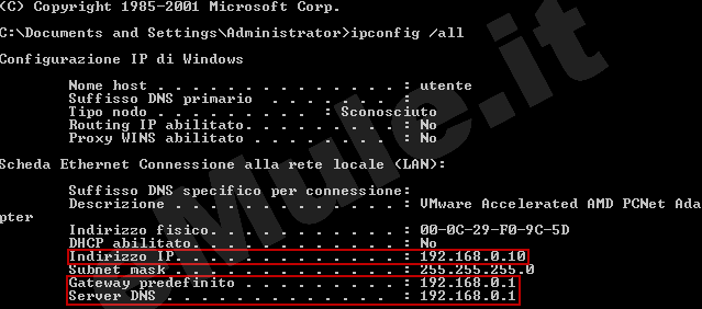 IP 
statico con Seven